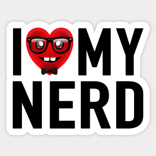 I Love My Nerd Sticker